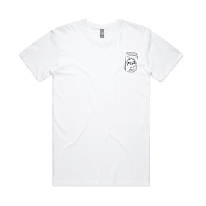 Can Badge' Printed Tee - White - North End Brewery Co.