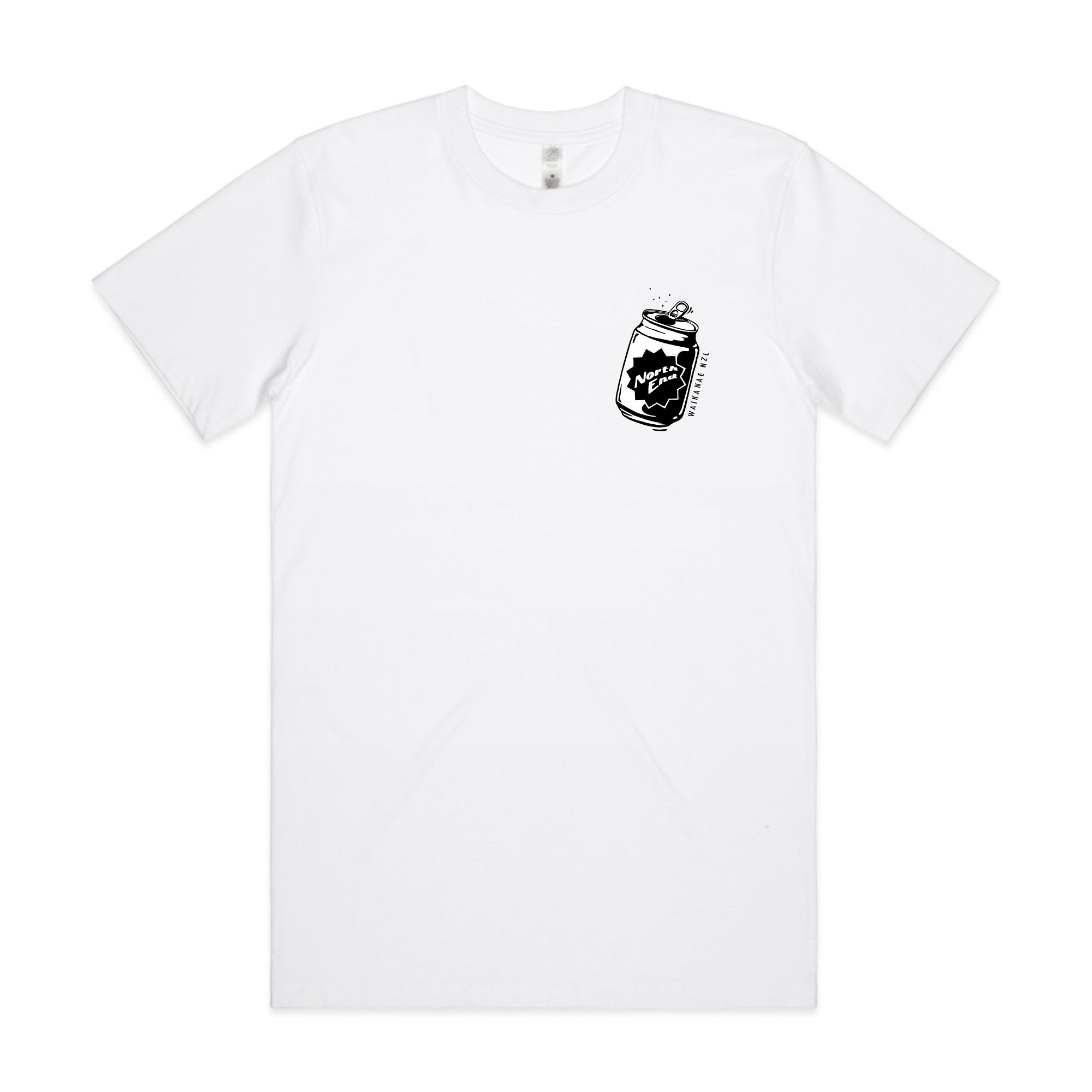 Can Badge Embroided Printed Tee - White